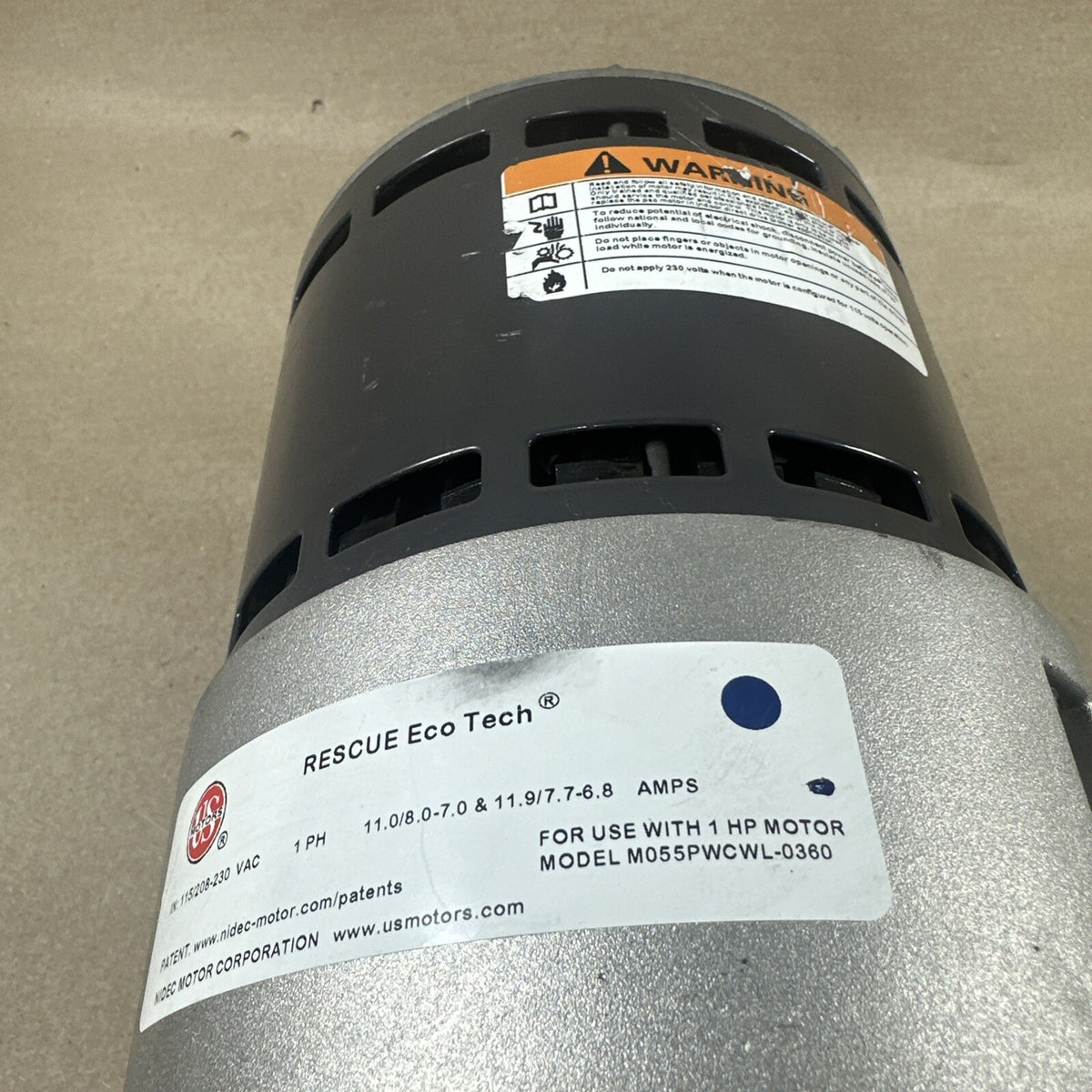US Motors RESCUE EcoTech M055PWCWL-0360 ECM Blower Motor 1HP H829088966  (H1)