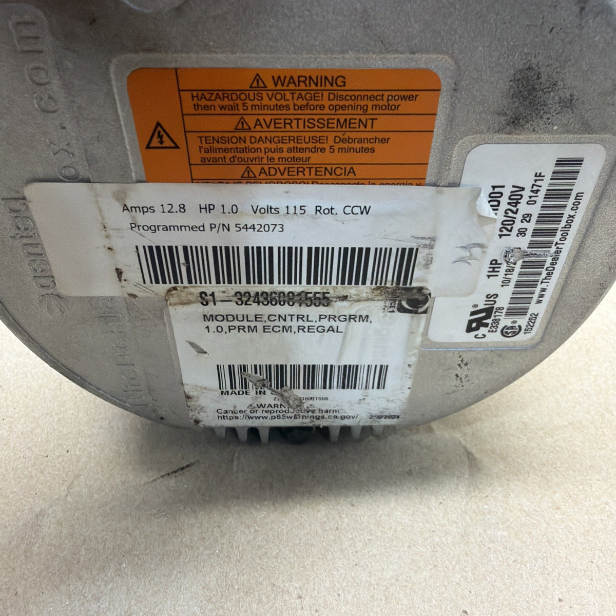 🔥 Genteq EON Motor  Module 5SEA39RLV5508 TRANE 5442073 CCW. HD01. 1HP 115V