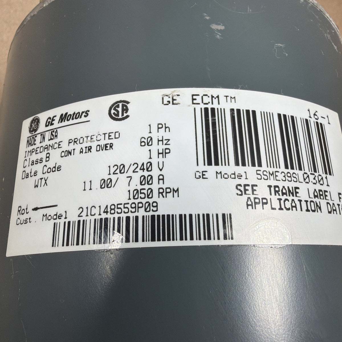 TESTED🔥 GE ECM2.3 CP04 5SME39SL0301 Blower Motor D341313P23 1HP 115V CCW