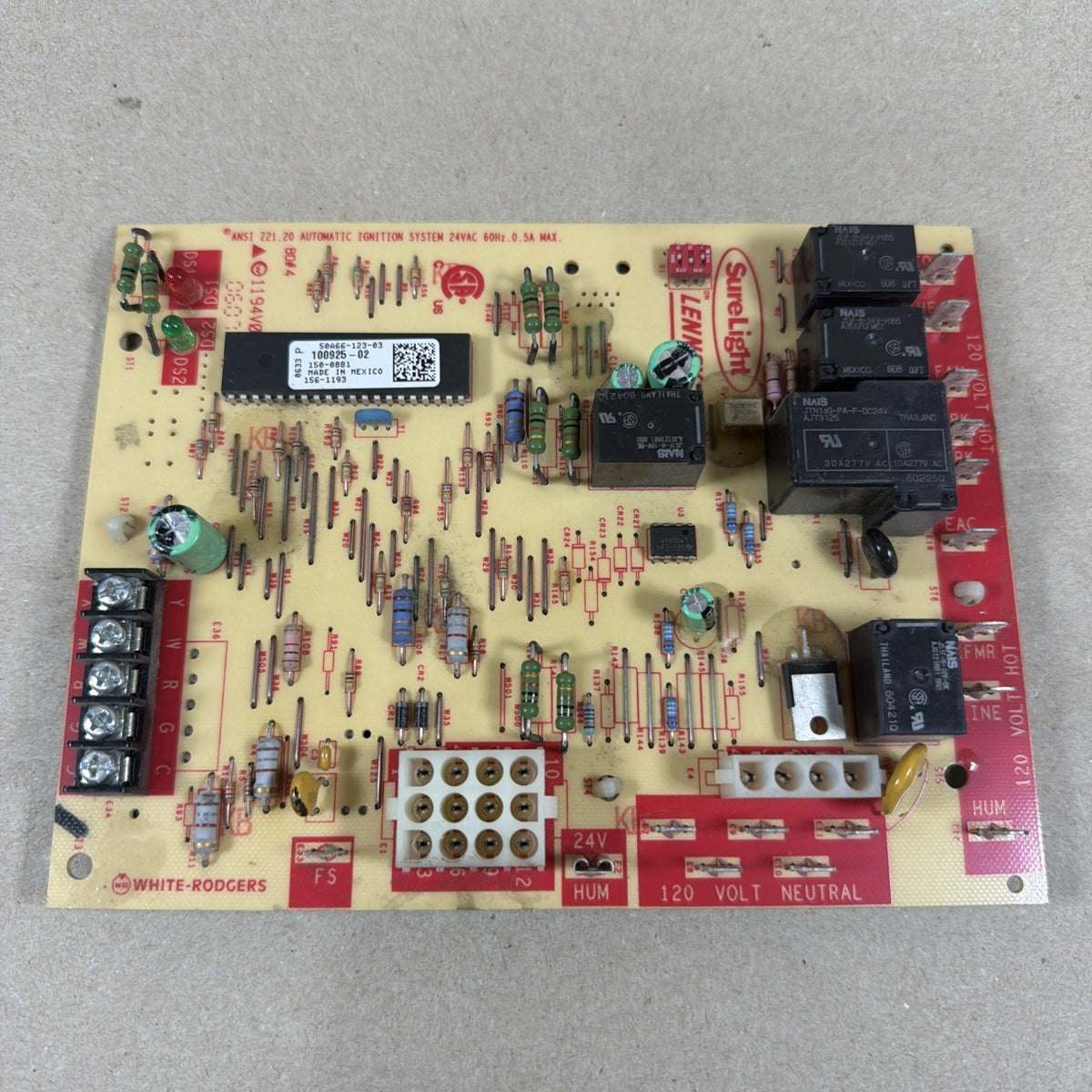TESTED🔥🔥 Lennox 50A66-123-03 Furnace Control Circuit Board 100925-03