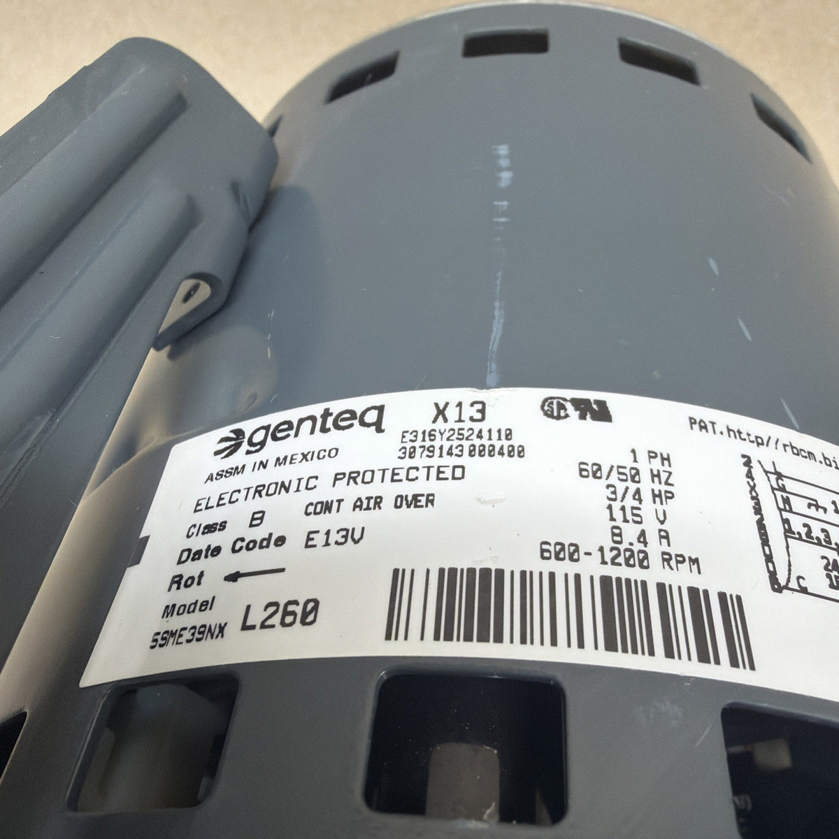 🔥🔥 Genteq 5SME39NXL260 ECM Blower Motor 3/4HP 115V X13 607363-06 81W37  FM14