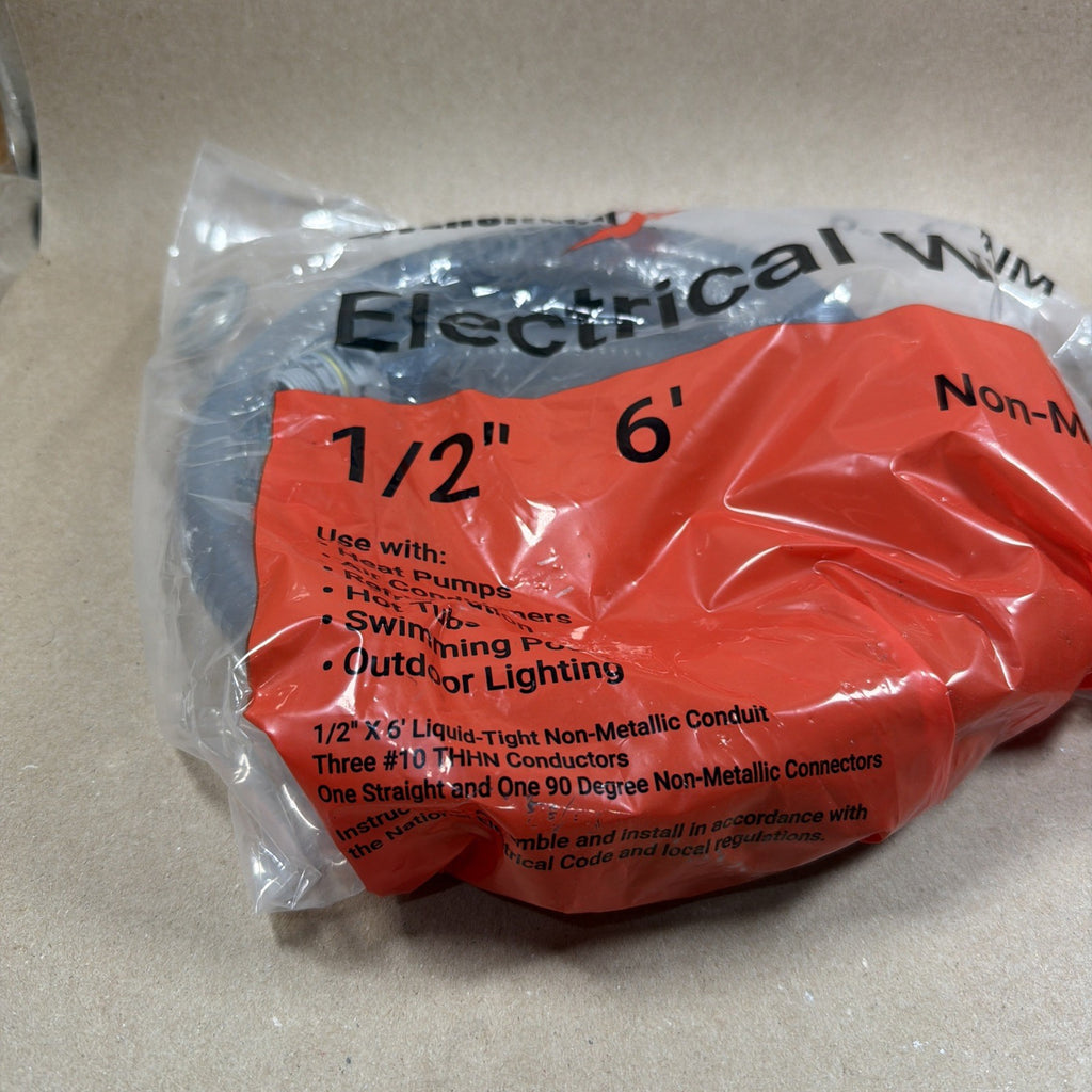 (LOT 2) DiversiTech Flexible Electrical Whip Non-Metallic 12 AWG PVC 1/2" 6 ft