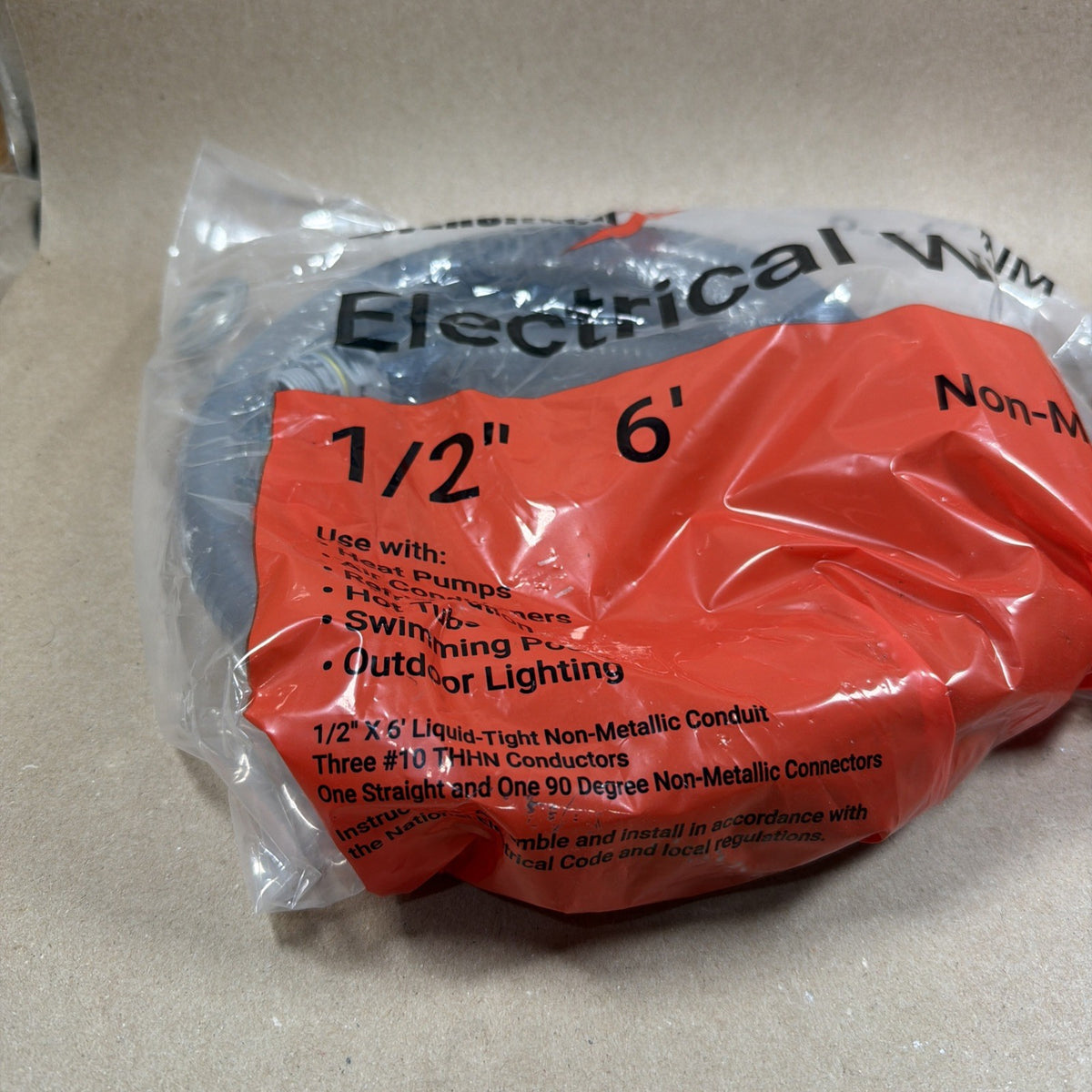 (LOT 2) DiversiTech Flexible Electrical Whip Non-Metallic 12 AWG PVC 1/2" 6 ft
