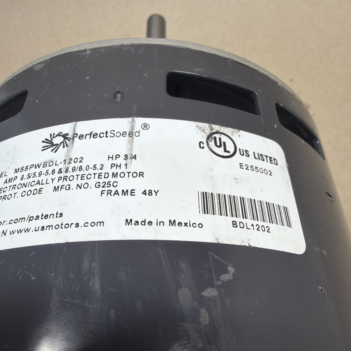 TESTED✅ US MOTORS M55PWBDL-1202 Blower 107602-02 3/4HP 115/230V 1250RPM CWLE