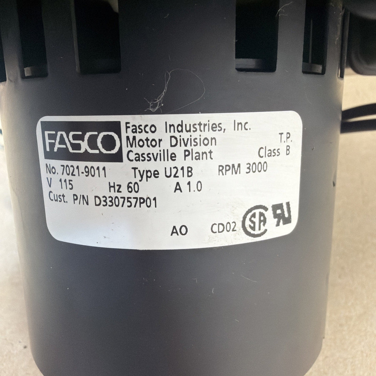 🔥 7021-9011 FASCO 70219011 Draft Inducer Motor Assembly D330757P01 115V