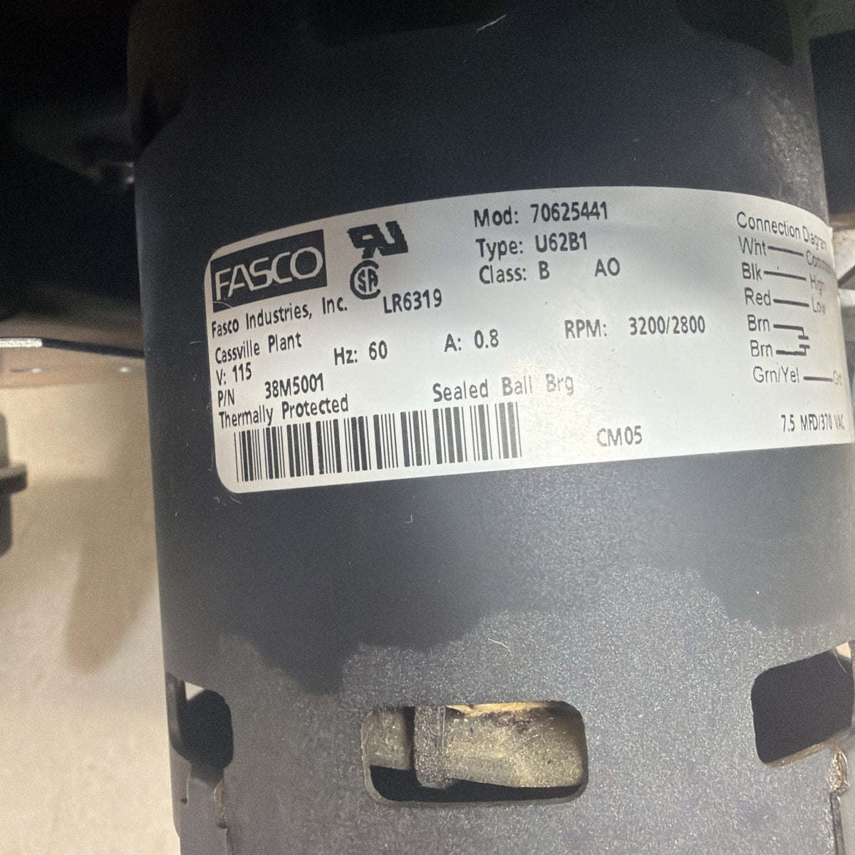 TESTED✅ Lennox 38M5001 Inducer Draft Blower Assembly Fasco 70625441 Motor
