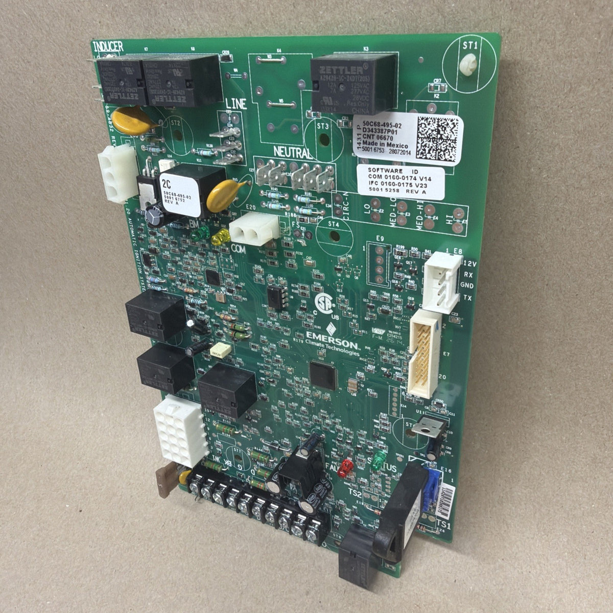 🔥🔥 Goodman EMERSON D343387P01 Furnace Control Circuit Board 50C68-495-02