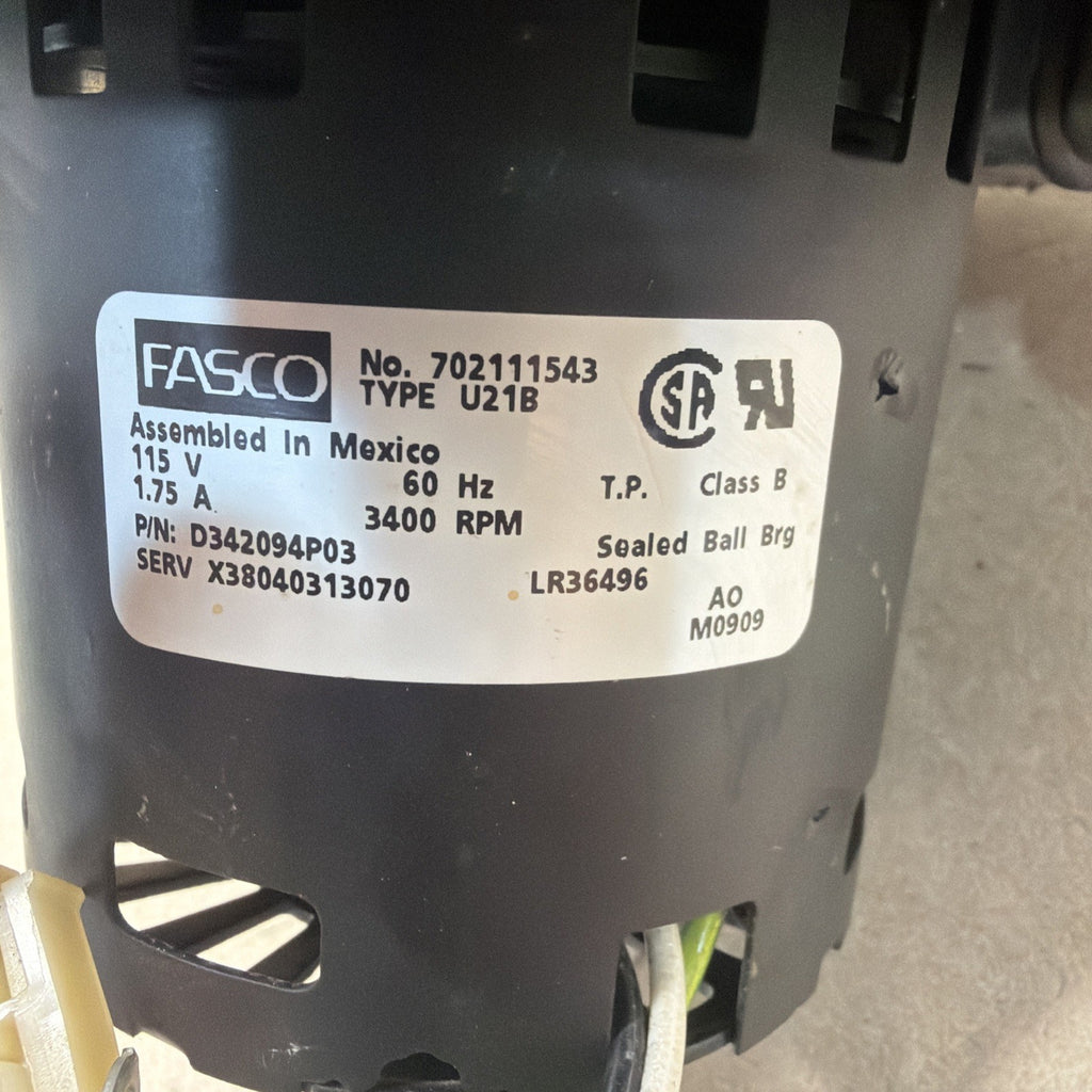 FASCO 702111543 Draft Inducer Blower Motor Assembly D342094P03 7021-11543