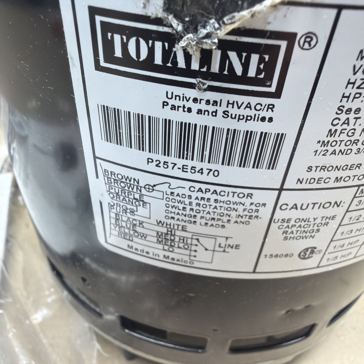 Totaline P257-E5470 Multi HP Direct Drive Replacement Blower Motor 3/4-1/5 HP