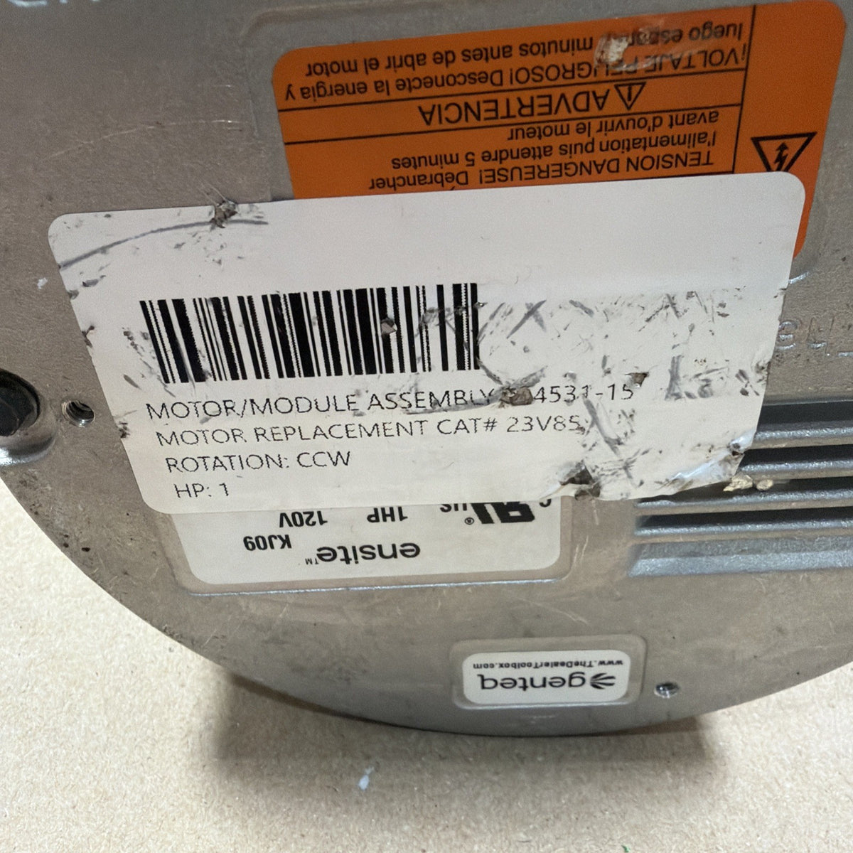 Genteq ensite KJ09 5SEA39MLP7065 Programmable Blower Motor 1HP 120V 23V85