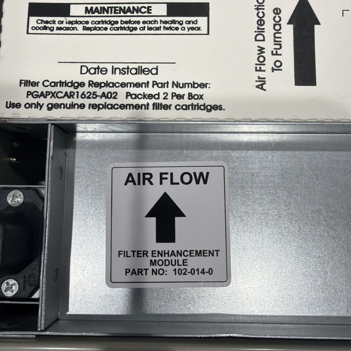 Furnace Air Purifier Filter EAC Bryant Carrier AGAPXCAR1625-A02 PGAPAXX1625