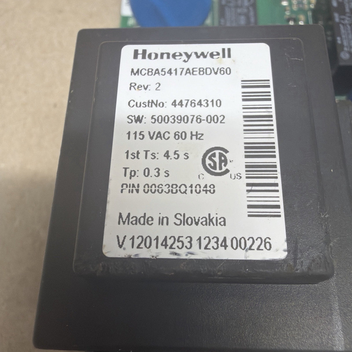 Rinnai / Honeywell MCBA5417AEBDV60 Tankless Water Heater Control Board 44764330