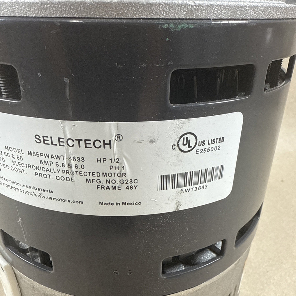 US Motors M55PWAWT-3633 Blower Motor 0271F00595 1/2HP 115V SELECTECH (#22)