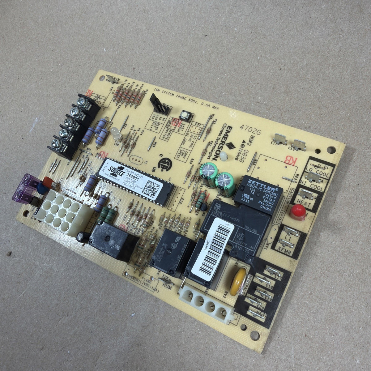🔥🔥 Source1 York Luxaire 265901 Furnace Control Board Emerson 50A56-242-01