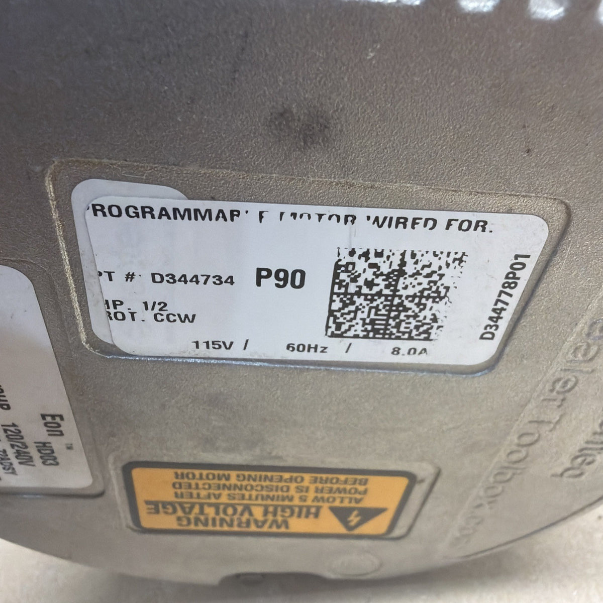 🔥 Genteq Eon 5SBA39GLV5154 Programmable Motor 1/2hp 115V D344702P01 HD03 CCW
