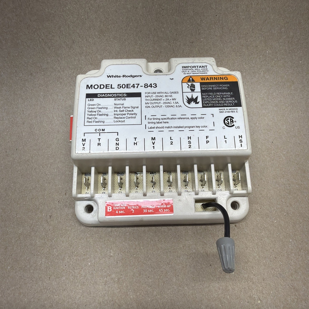 TESTED✅ White-Rodgers 50E47-843 Hot Surface Ignition Module w/ B Tab