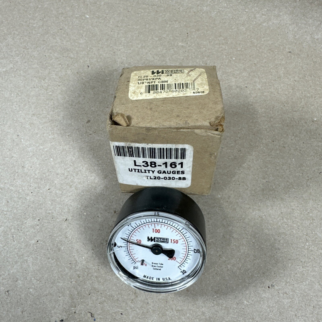 Weiss Instruments L38-161, Utility Pressure Gauge, 0-30 kPa, TL20-030-8B