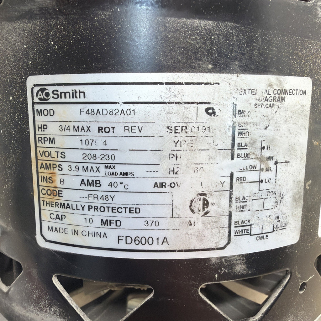NEW✅ AO Smith FD6001A Motor 48FR 208/230V. 1076RPM. F48AD82A01