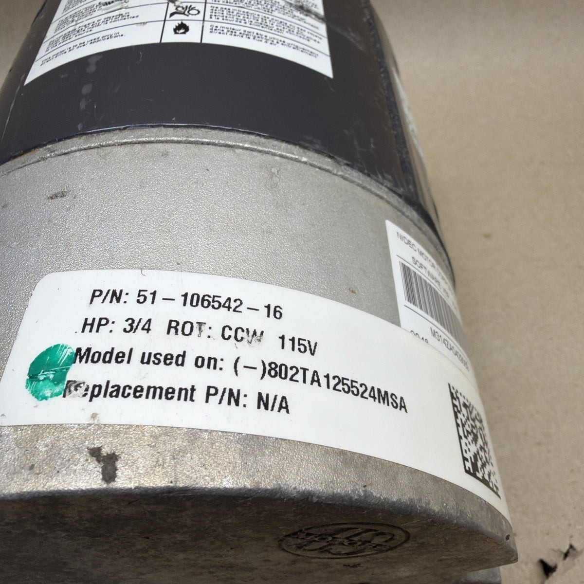 TESTED✅ Protech M55PWNPN-3388 Programmable Motor 51-106542-16  115V CCW