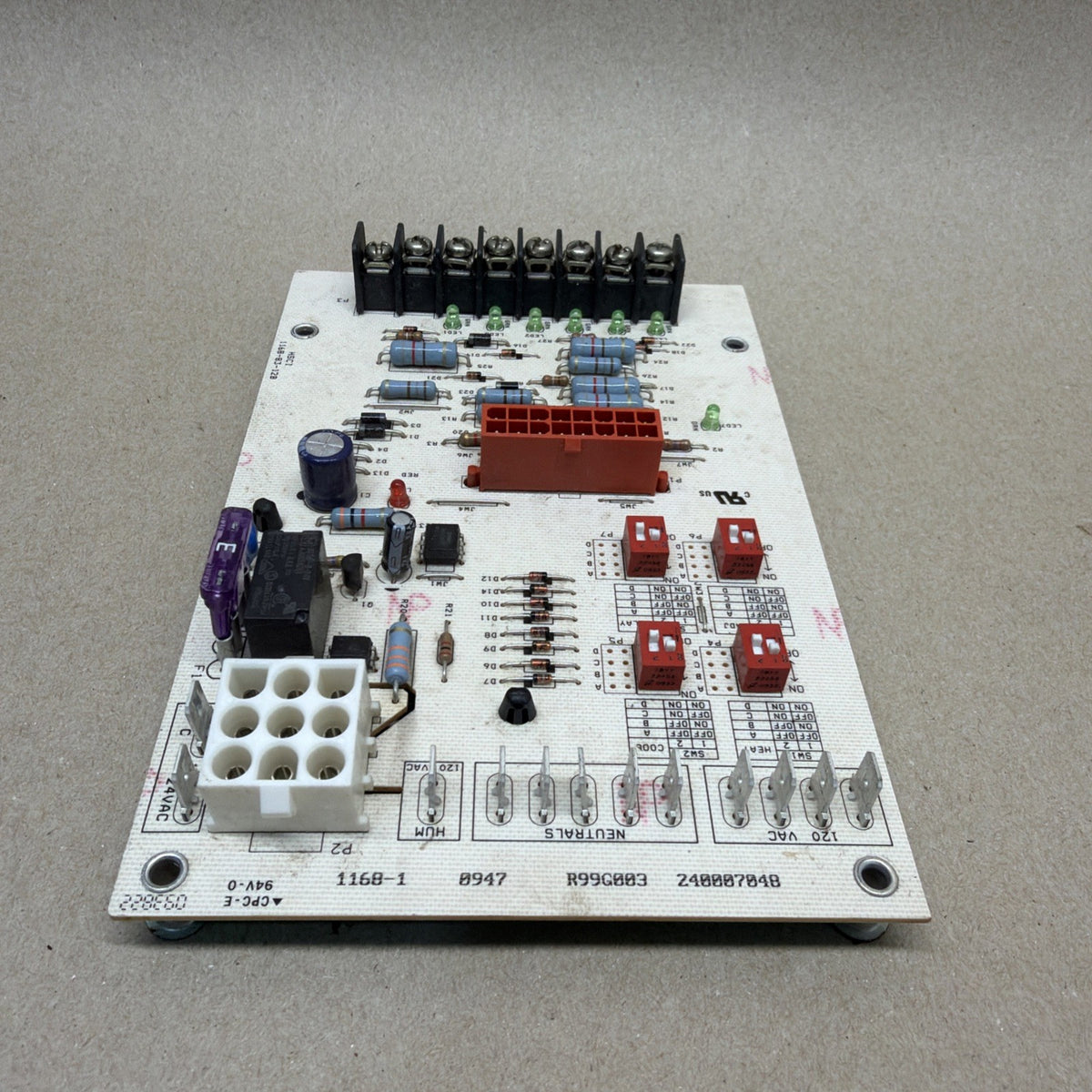 TESTED✅. 1168-1.  R99G003.  Furnace Control Board 1168-83-12B