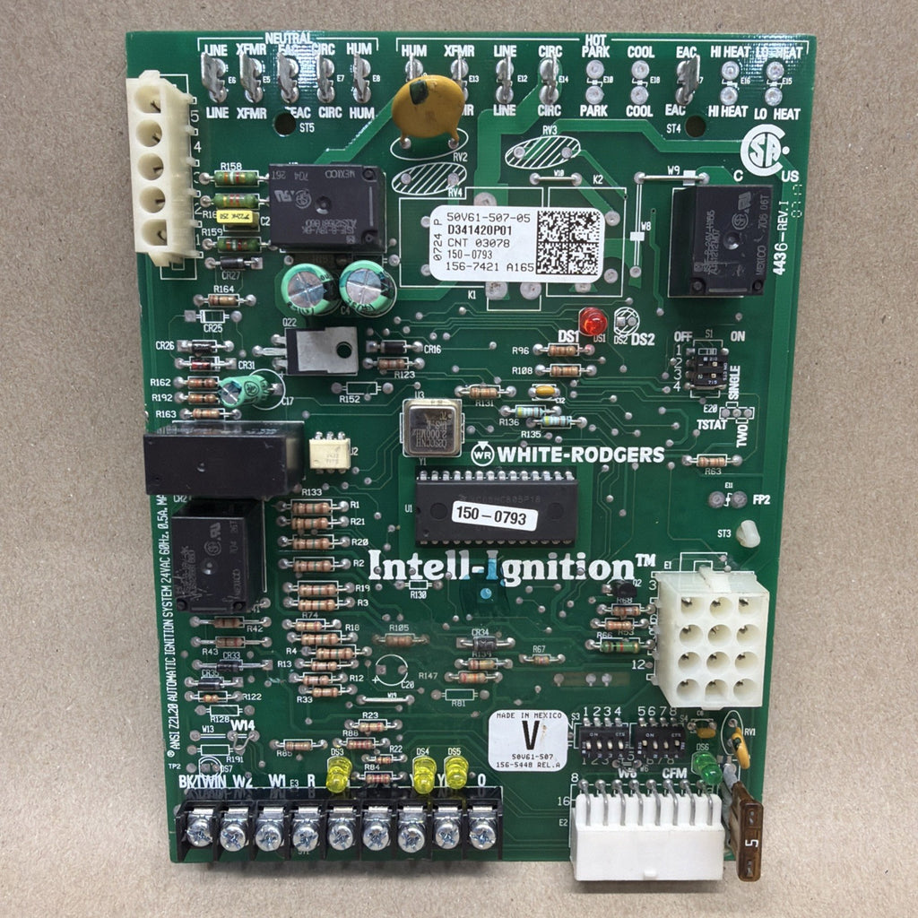 ✅  50V61-507-05 TRANE White Rodgers Furnace Control Board D341420P01