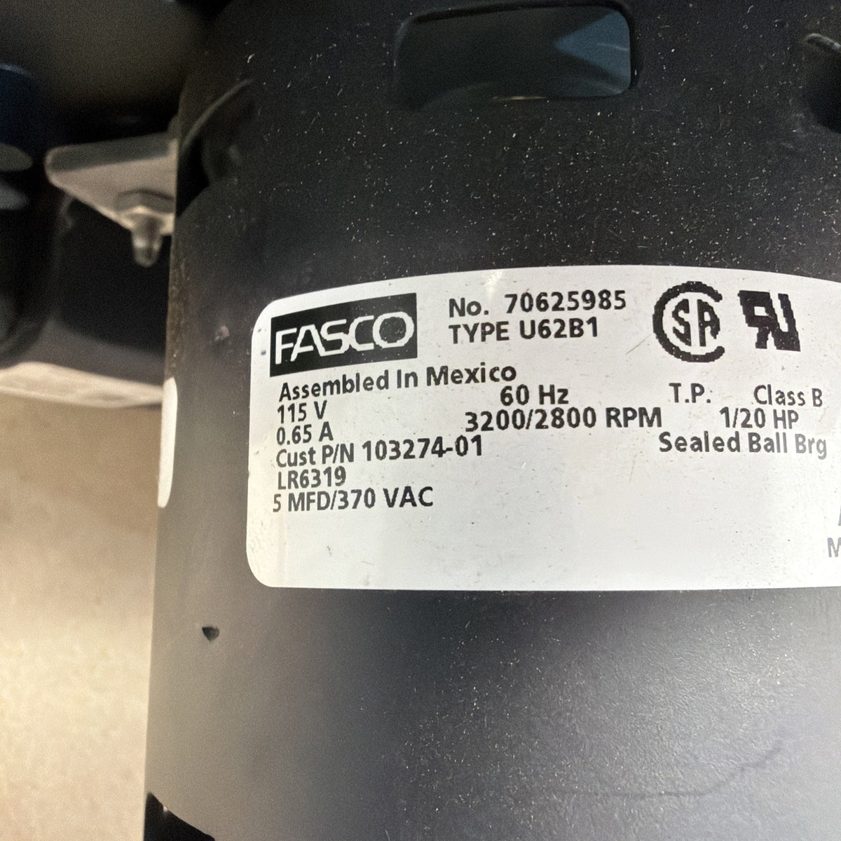 TESTED✅ FASCO 70625985C Draft Inducer Blower Motor JK846290-36 103274-01 115V