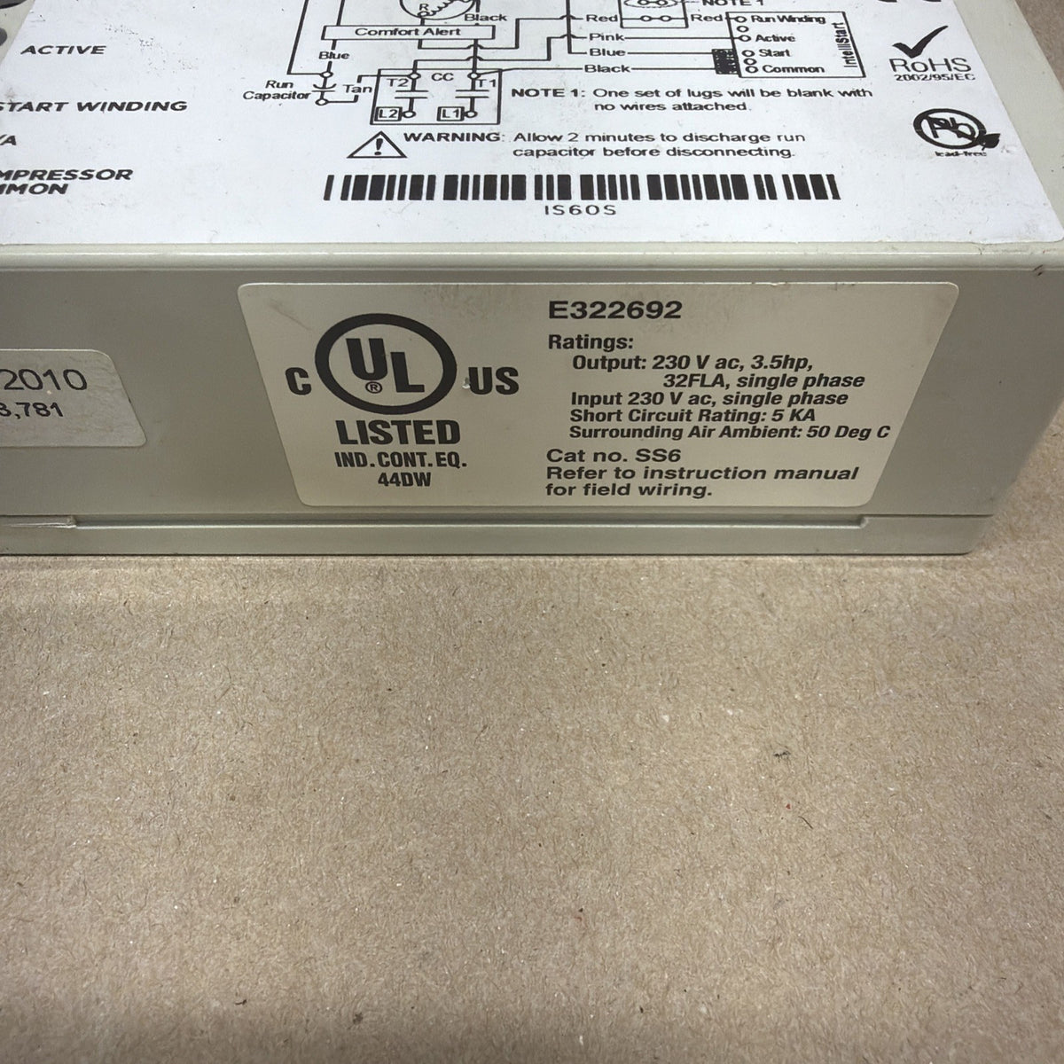 TESTED🔥 Waterfurnace Intellistart Compressor Soft Start IS60S Yr: 2010. E322692