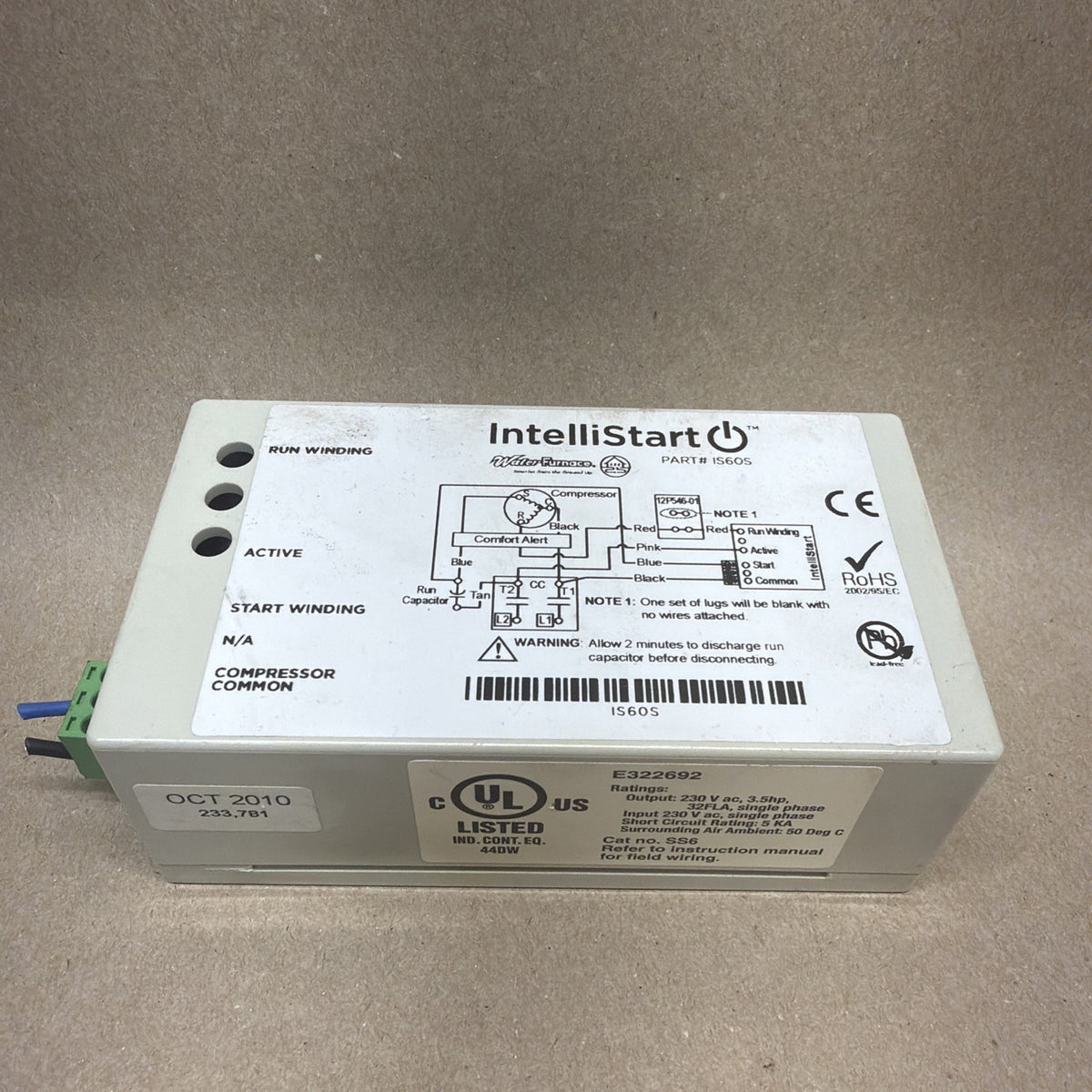 TESTED🔥 Waterfurnace Intellistart Compressor Soft Start IS60S Yr: 2010. E322692