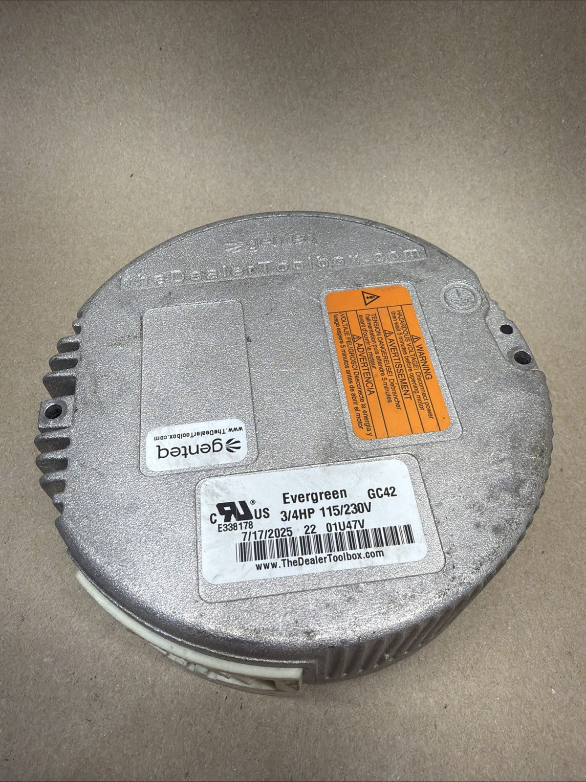 TESTED✅ Genteq Evergreen GC42 Module Motor 3/4 HP 115/230V CCW Lead End