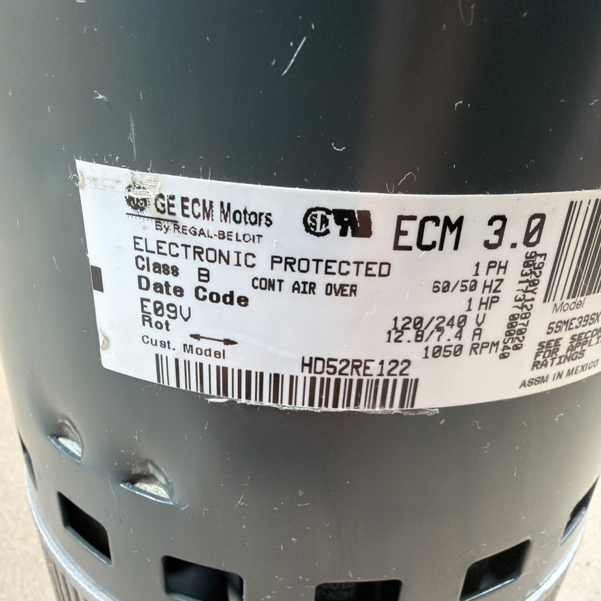 🔥 Genteq ECM 3.0 HD52RE122 Blower Motor 5SME39SXL3008A. GC07  3.0.  1HP