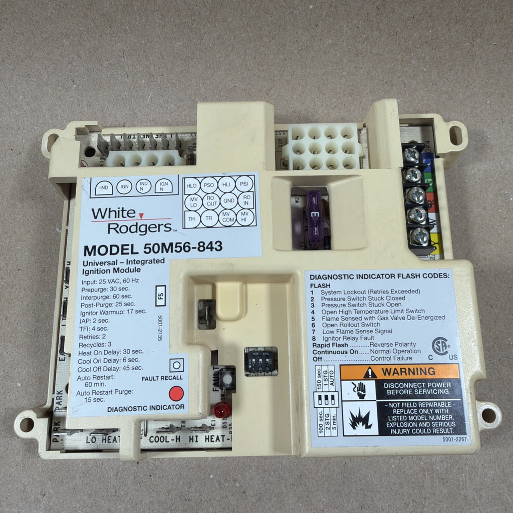 White Rodgers 50M56-843 Single Stage Integrated Furnace Control Circuit Board