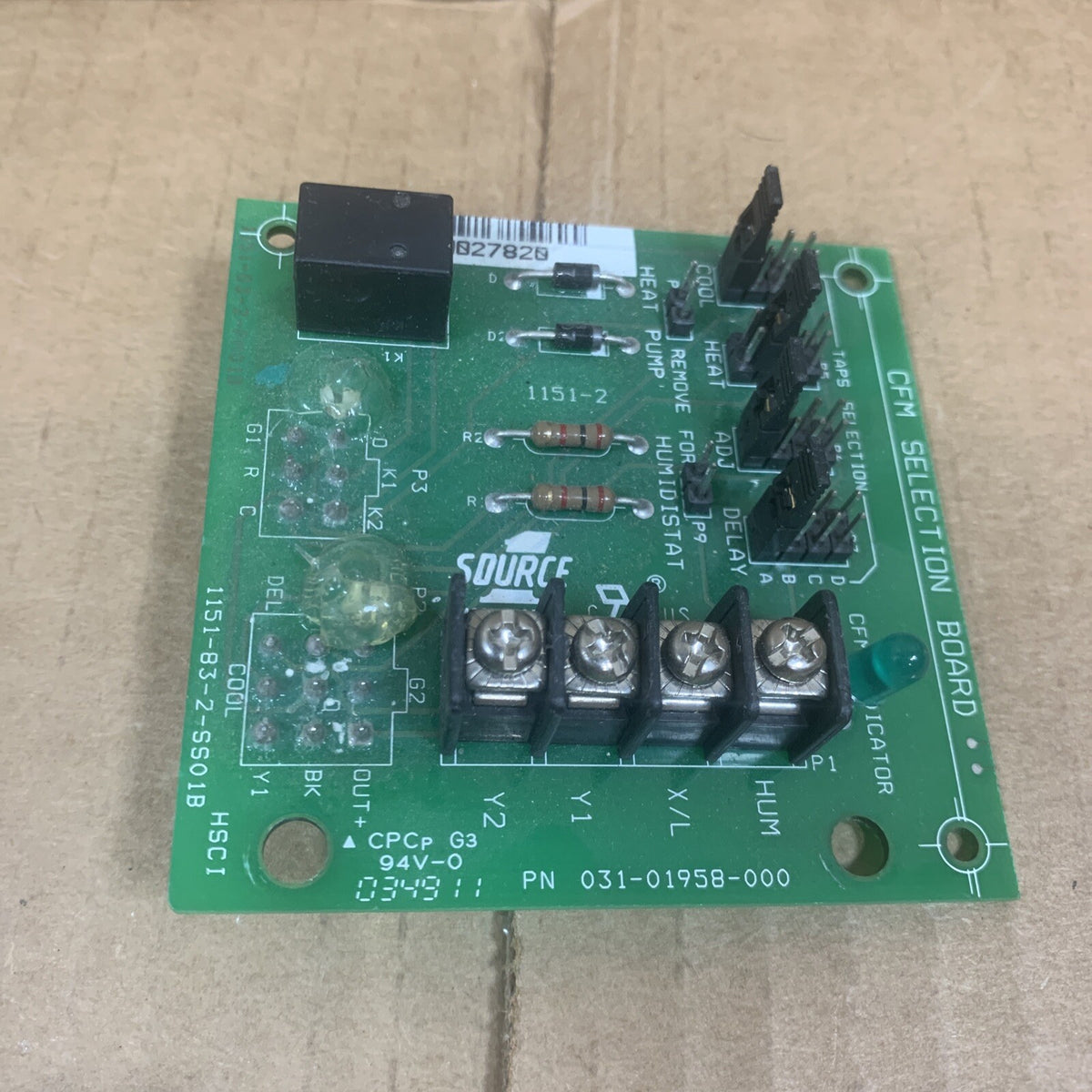 TESTED!!  SOURCE 1 Circuit Board 031-01958-000 CFM SELECTION BOARD