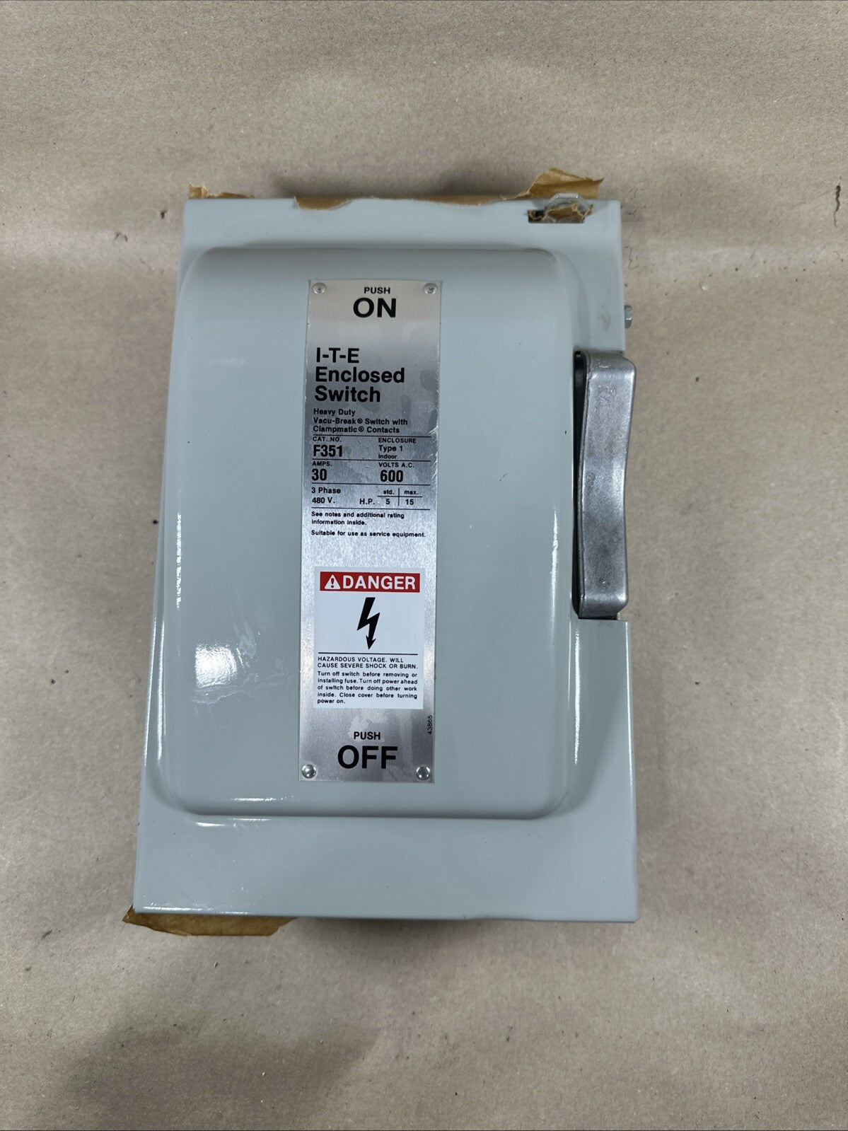 NEW!!!   Siemens F351 ITE Heavy Duty Enclosed Switch New. Electric