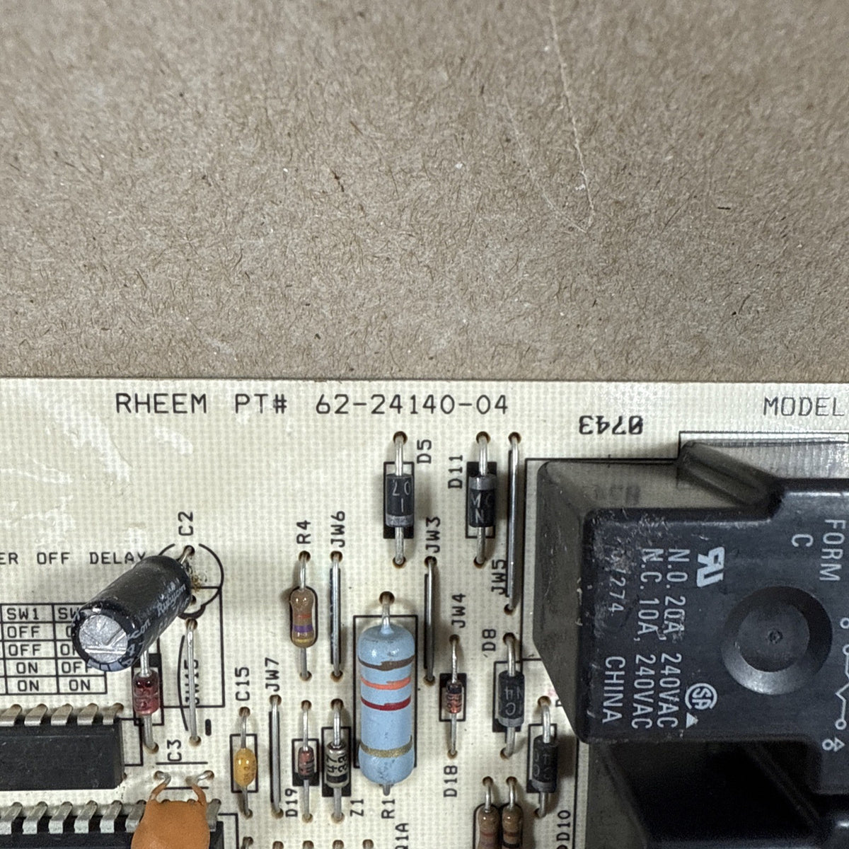 1028-83-9284A   1028-928A.  62-24140-04 Rheem furnace OEM control Board