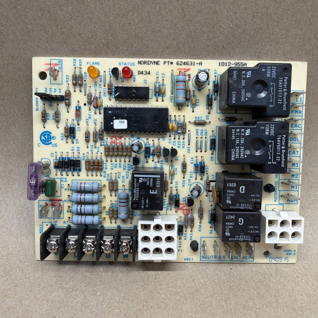 TESTED🔥 OEM Nordyne Kelvinator 624631-A Control Board 1012-955A 1012-83-9556A