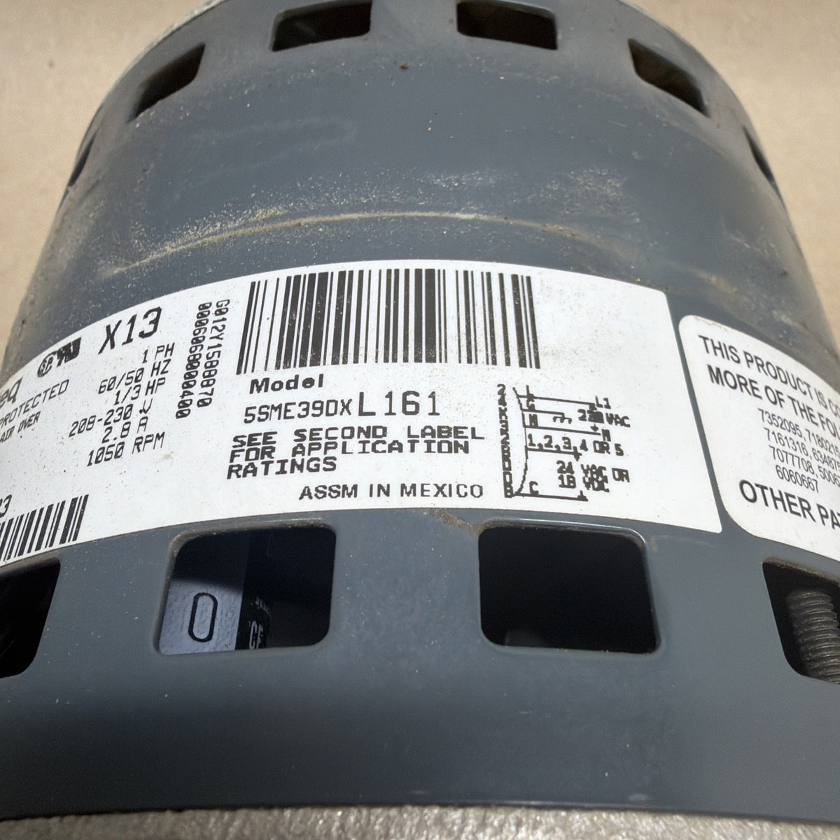 TESTED🔥 GENTEQ X13 ECM BLOWER MOTOR 5SME39DXL161 1/3HP 430482 FM20 X13
