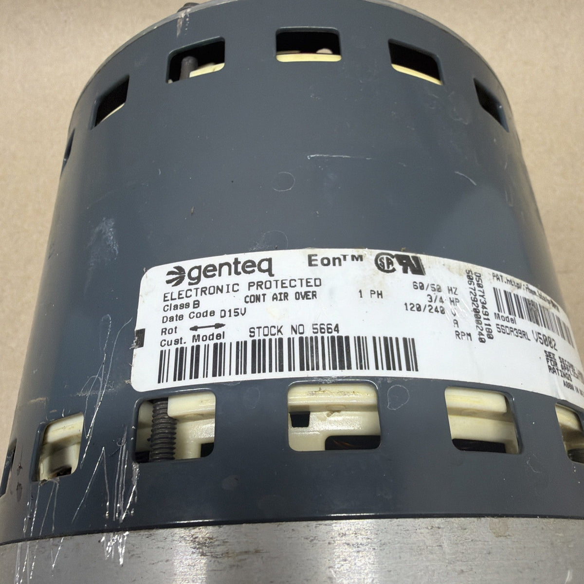 🔥 GE Genteq EON 3/4 HP Blower Motor 5SDA39RLV5002 HD02. 115V CCW. 995965