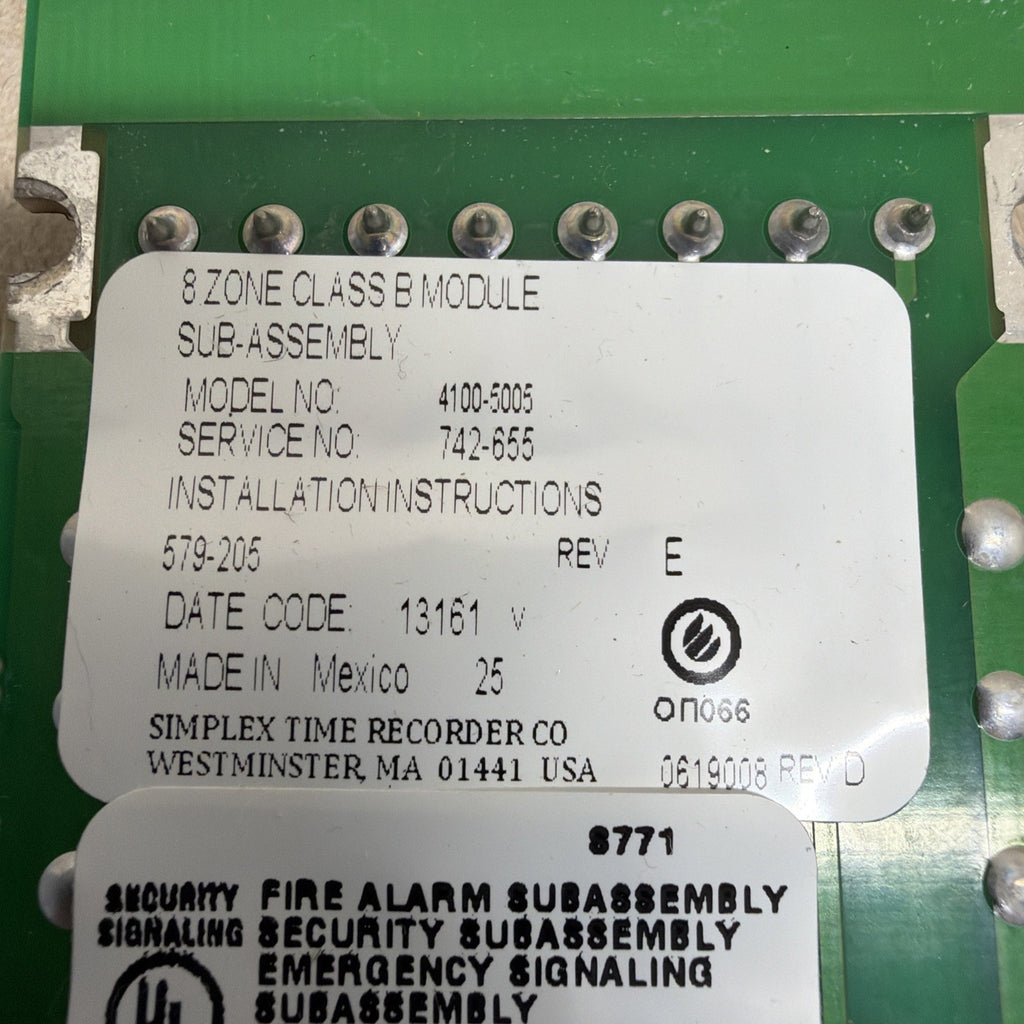 ✅. SIMPLEX 4100-5005 8 ZONE CLASS B 742-655 09037T CIRCUIT BOARD