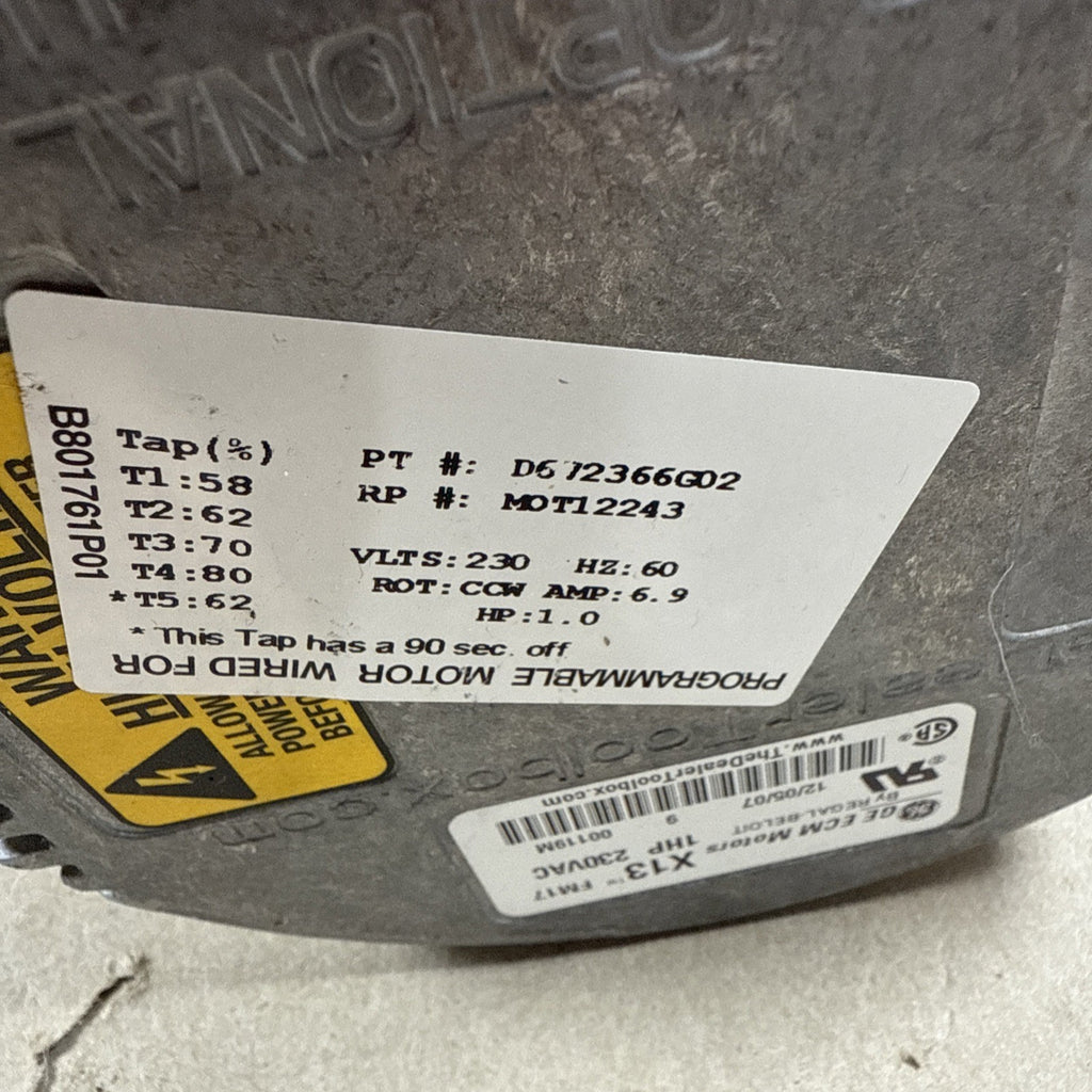 🔥 Genteq ECM endura Blower Motor FM17 5SME39SXL051A 1HP 230V CW D672365P08 #7