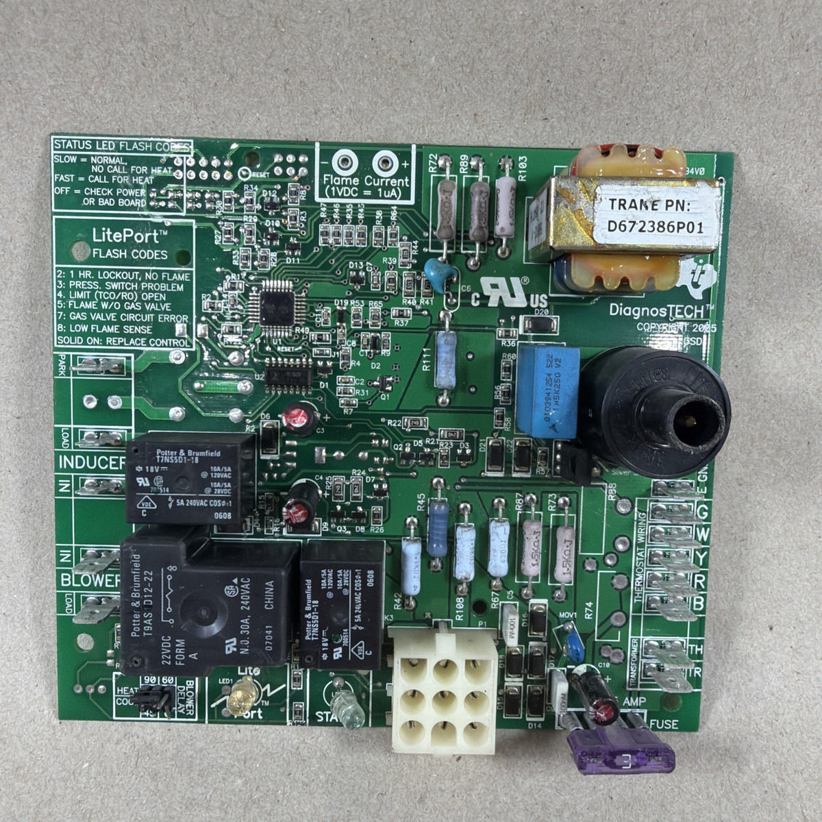 TESTED🔥🔥 TRANE D672386P01 Furnace Control Circuit Board  (H40