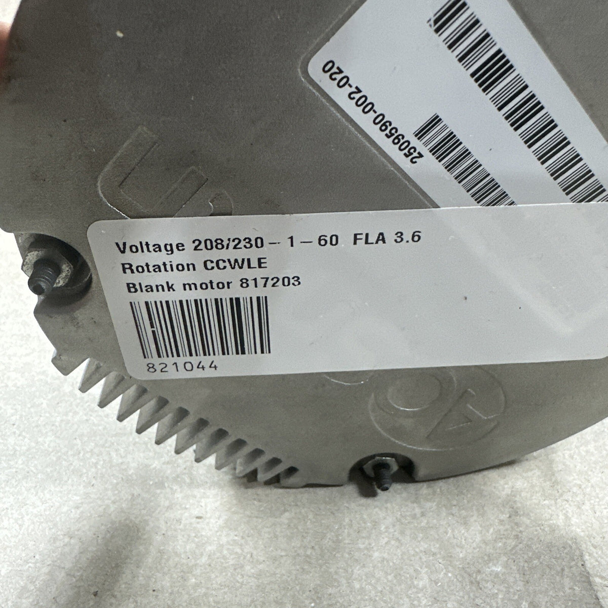 TESTED!!!  A.O. Smith M48A33Z10 Motor CCWLE. 208/230. 817203. 1/2 HP  (I79)