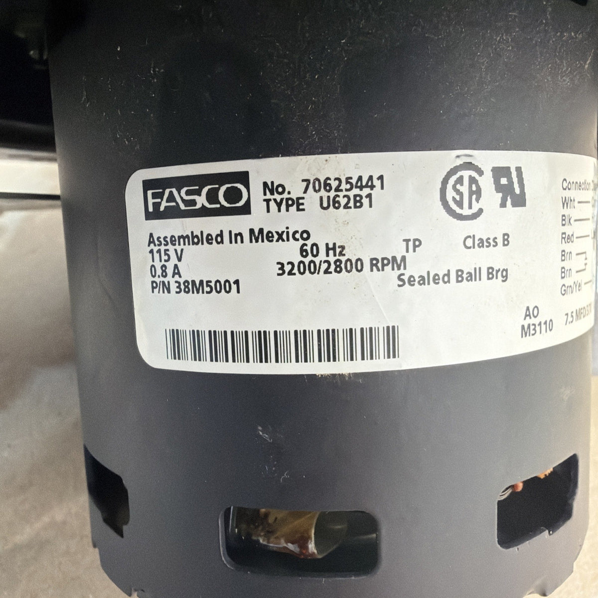 TESTED✅ Lennox 38M5001 Inducer Draft Blower Assembly Fasco 70625441 Motor