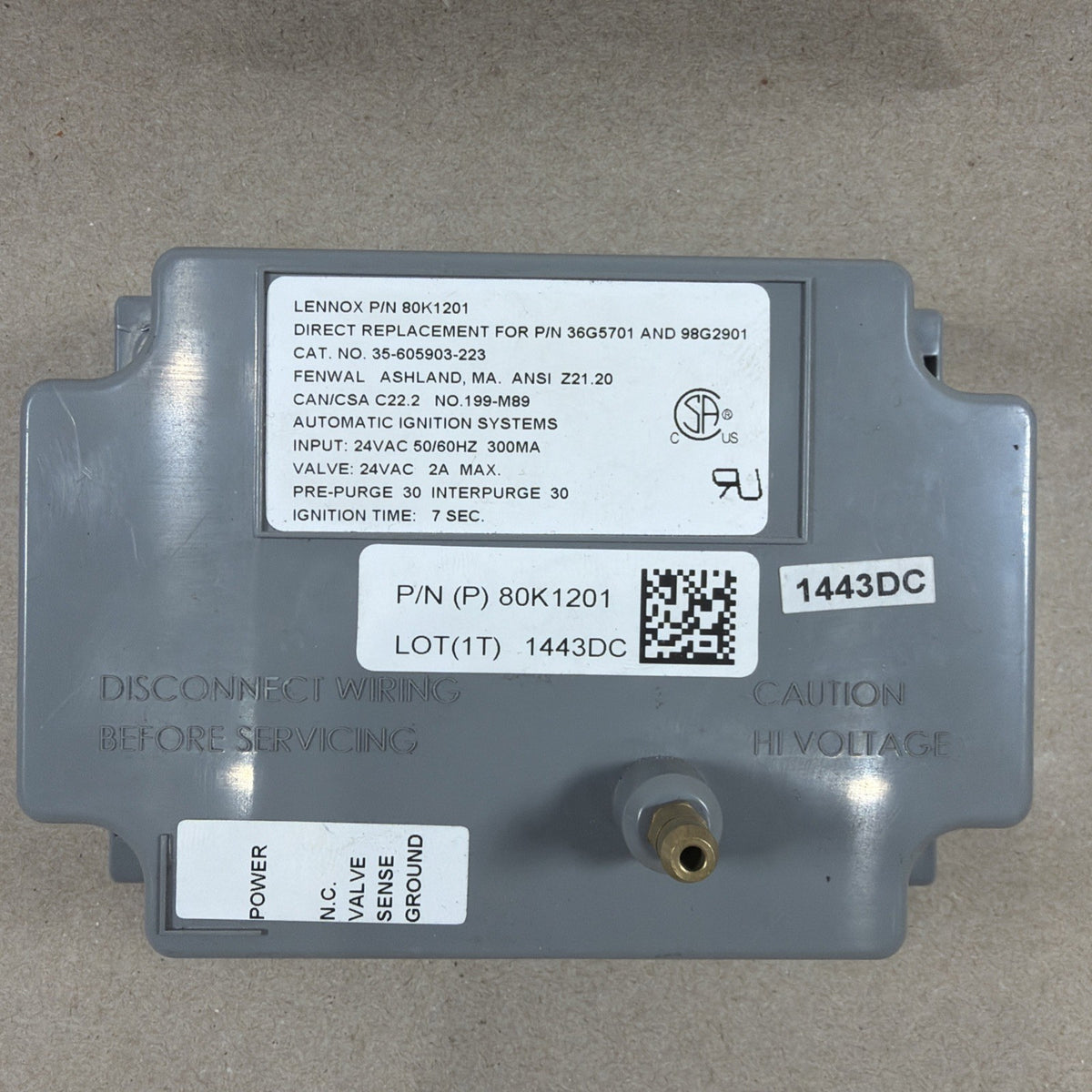 🔥🔥 LENNOX 80K1201 Ignition Control Module FENWAL 35-605903-223 36G5701 (N13)