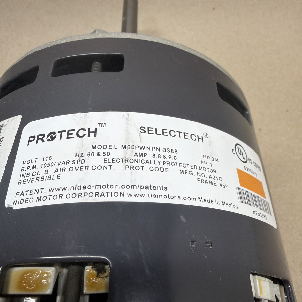 TESTED✅ Protech M55PWNPN-3388 Programmable Motor 51-106542-16  115V CCW