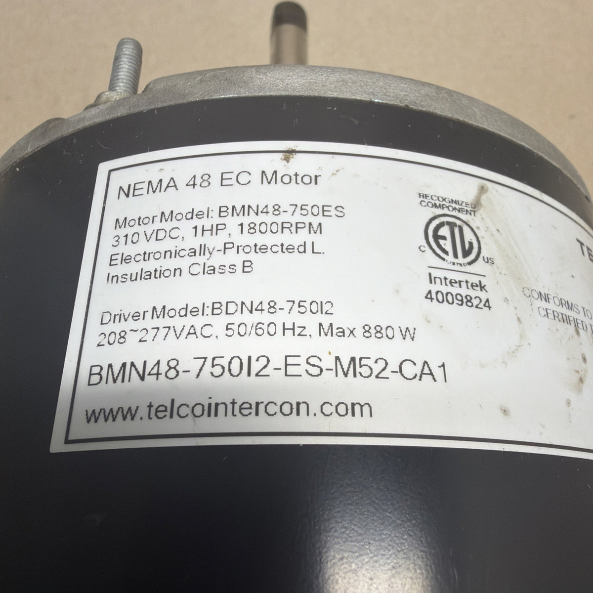 TESTED✅ Telco Green A0028571 Motor BMN48-750I2-ES-M52-CA1. NEMA 48 EC Motor