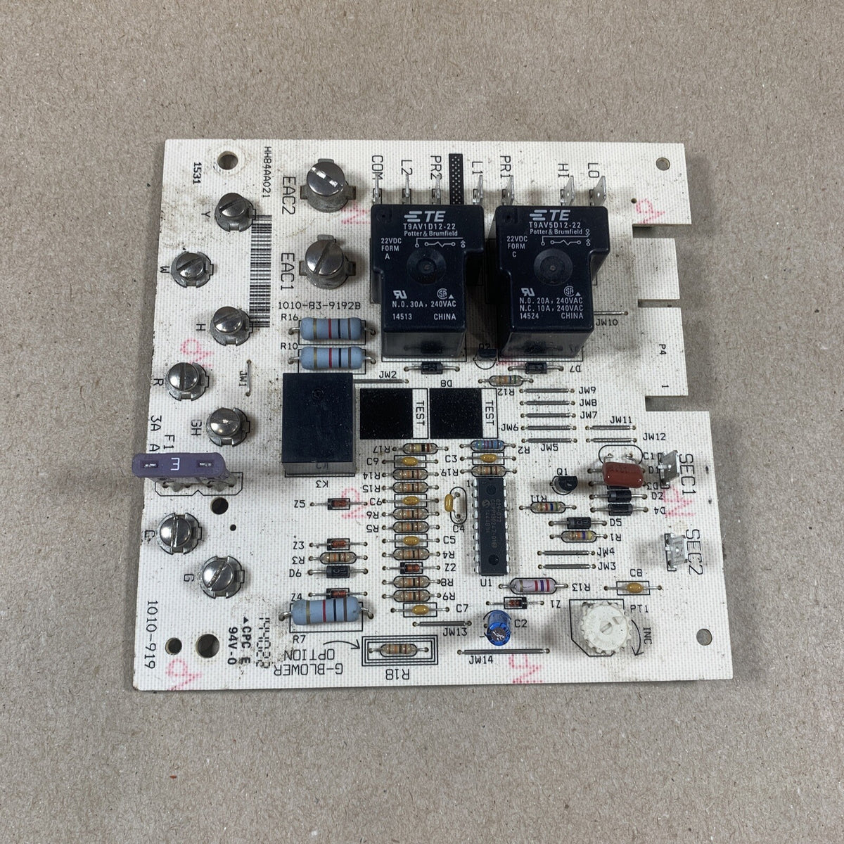 TESTED!! CARRIER  HH84AA021 Control  CIRCUIT BOARD 1010-919. 1010-83-9192B (H11)