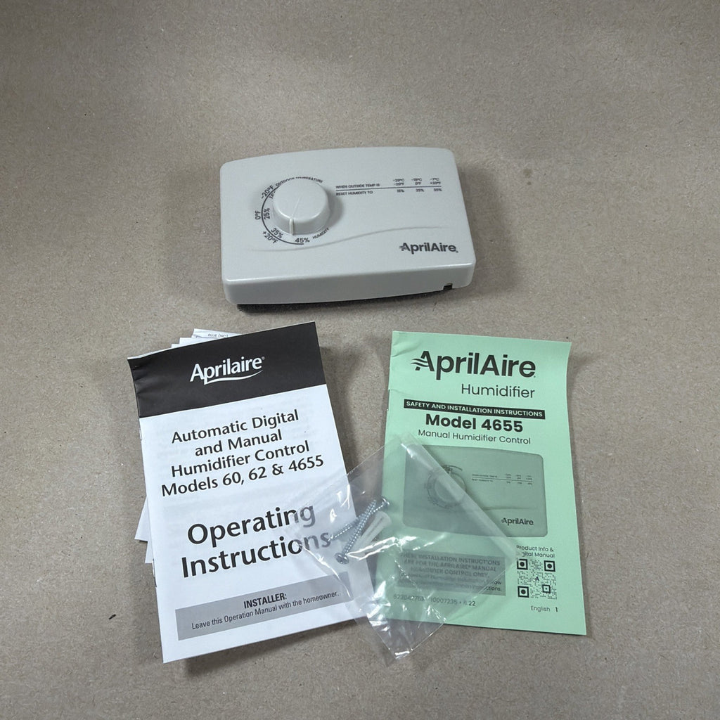 LOT Of 2) AprilAire 4655 Manual Whole-House Duct Wall Mounted Humidifier Control
