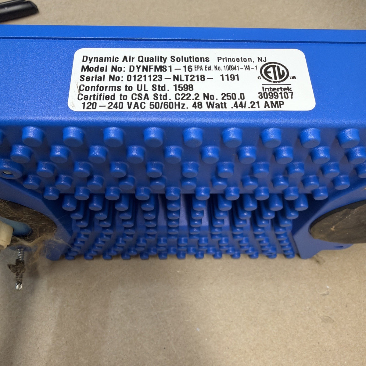 FM1-16 enviroaire DYNFMS1-16 Dynamic Air Quality Solutions 120/240V Germicidal