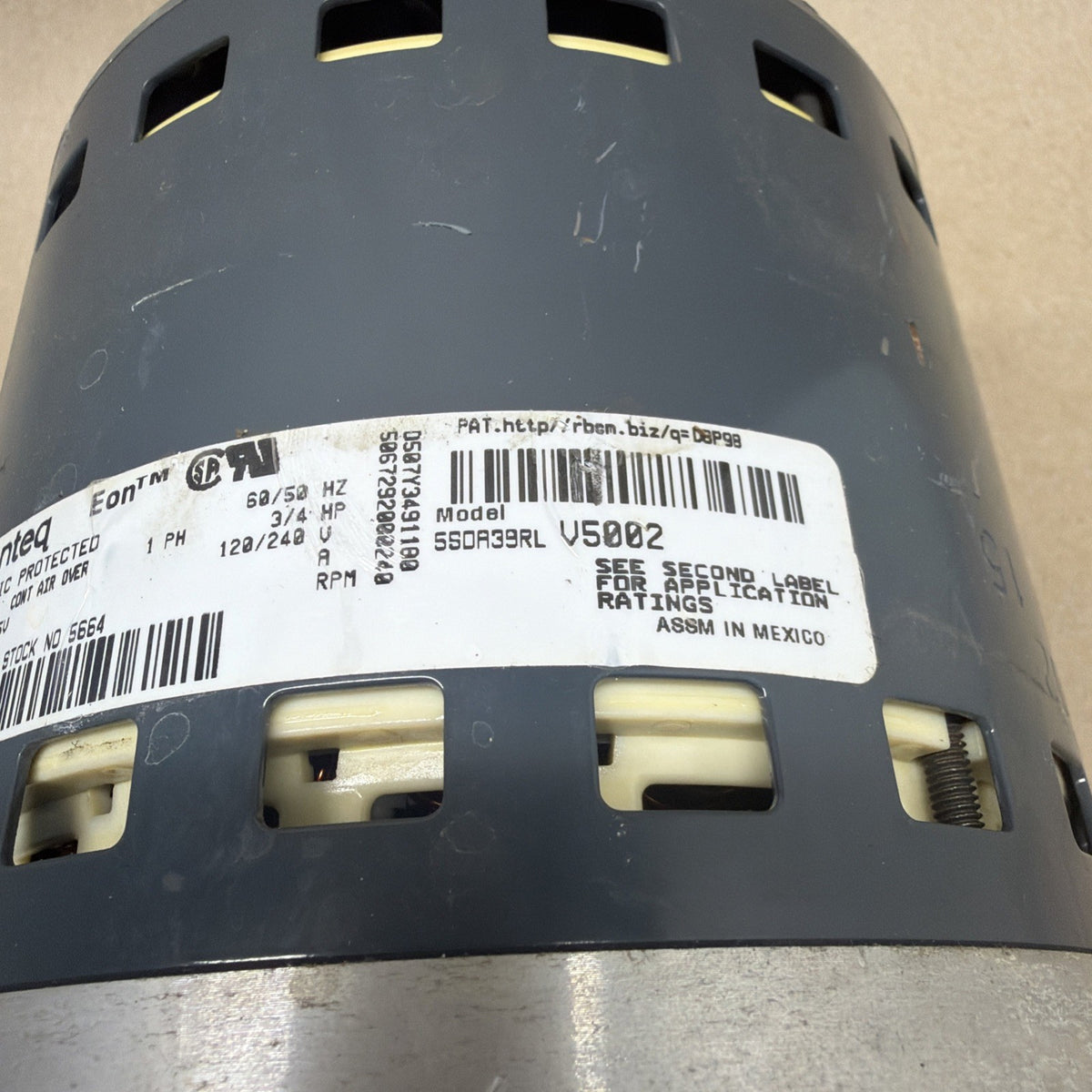 🔥 GE Genteq EON 3/4 HP Blower Motor 5SDA39RLV5002 HD02. 115V CCW. 995965