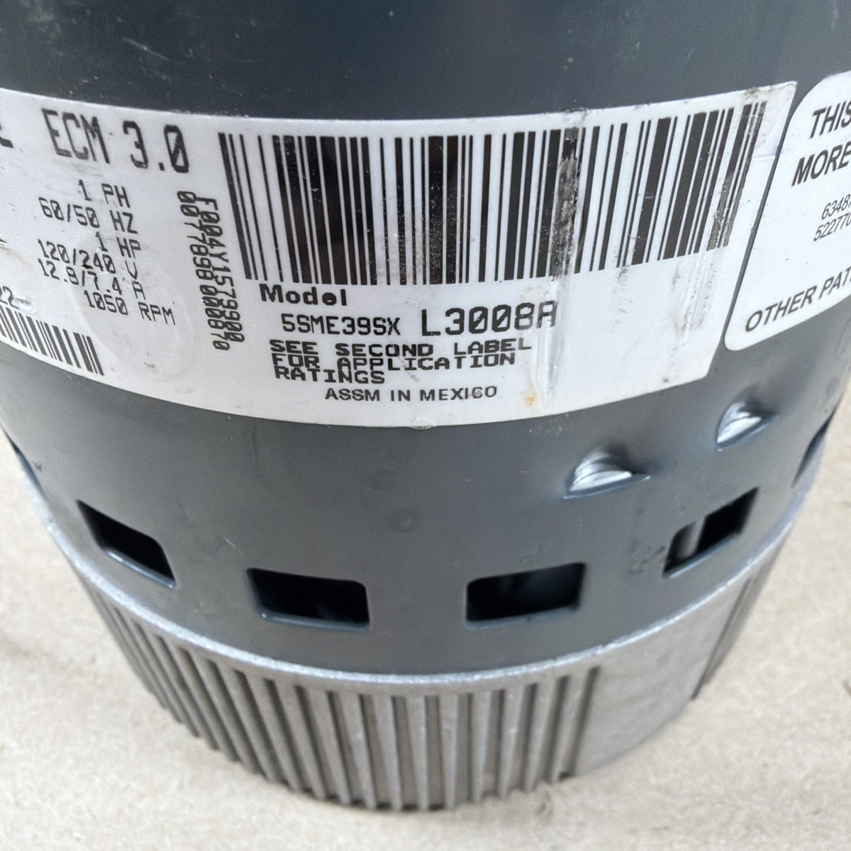 🔥 Genteq ECM 3.0 HD52RE122 Blower Motor 5SME39SXL3008A. GC07  3.0.  1HP